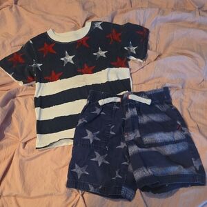 Star Patterned T-Shirt and Shorts Set